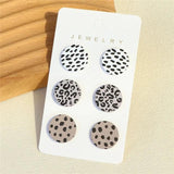Geometric Round Heart Acrylic Stud Earrings Leopard Dots Small Jewelry
