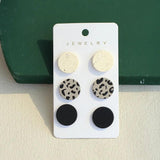 Geometric Round Heart Acrylic Stud Earrings Leopard Dots Small Jewelry