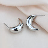 Chunky Hoop Earrings for Women Stainless Steel Hollow Tear Moon Jewelry