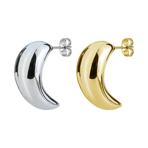 Chunky Hoop Earrings for Women Stainless Steel Hollow Tear Moon Jewelry