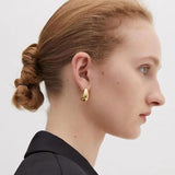 Chunky Hoop Earrings for Women Stainless Steel Hollow Tear Moon Jewelry