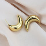 Chunky Hoop Earrings for Women Stainless Steel Hollow Tear Moon Jewelry
