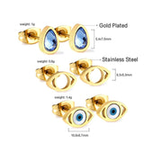 3 Pairs Evil Eyes Star Shape Hoops Studs Punk Clip Earrings