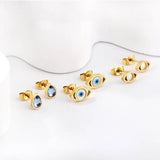 3 Pairs Evil Eyes Star Shape Hoops Studs Punk Clip Earrings