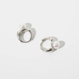 925 Silver Pearl Hoop Earrings Round Wedding Party Jewelry