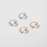 925 Silver Pearl Hoop Earrings Round Wedding Party Jewelry