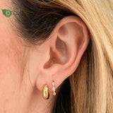 Minimalist 925 Silver Hoop Earrings 11mm for Women
