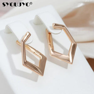 Glossy Geometric 585 Earrings For Women Daily Jewelry Gift