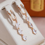 Classic Zircon Wedding Earrings 585 French Jewelry for Women