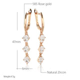 Classic Zircon Wedding Earrings 585 French Jewelry for Women