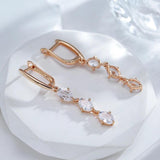 Classic Zircon Wedding Earrings 585 French Jewelry for Women