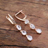 Classic Zircon Wedding Earrings 585 French Jewelry for Women