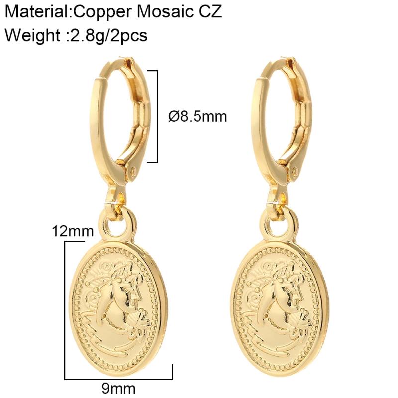 Coin Hoop Earrings Our Lady Star Dangle Earrings