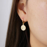 Coin Hoop Earrings Our Lady Star Dangle Earrings