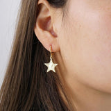 Coin Hoop Earrings Our Lady Star Dangle Earrings