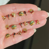 4 Pcs Colorful Crystal Princess Earrings Set for Women