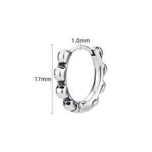 Men's Silver Stainless Steel Skull Hoop Earrings