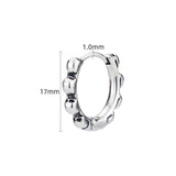Men's Silver Stainless Steel Skull Hoop Earrings