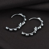 Men's Silver Stainless Steel Skull Hoop Earrings