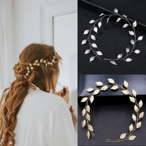 Bridal Leaf Tiara Headband for Wedding Hair Jewelry
