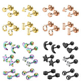 4-9 Pairs Mix Studs Earring Set Zircon Ear Studs Women Gift Ear Piercing