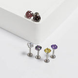 F136 Titanium Claw Zirconium 16G Set 5A Zirconia Lip Stud