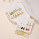 Colorful Butterfly Daisy Flower Earrings Set Circle Drop Ear Hook Enam