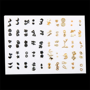 50 Pairs Colorful Stud Earrings Set for Women Girls