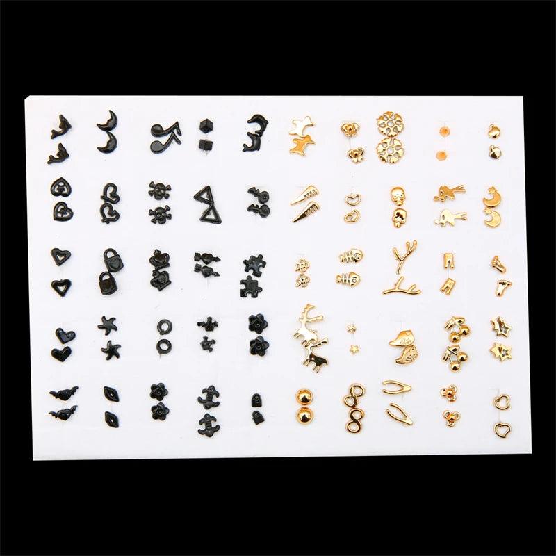 50 Pairs Colorful Stud Earrings Set for Women Girls
