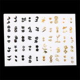 50 Pairs Colorful Stud Earrings Set for Women Girls