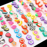 50 Pairs Colorful Stud Earrings Set for Women Girls