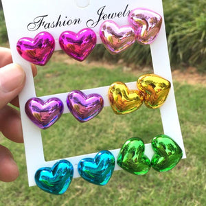 Geometric Acrylic Stud Earrings Set for Women Y2K Jewelry