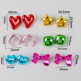 Geometric Acrylic Stud Earrings Set for Women Y2K Jewelry