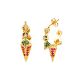 CZ Hoop Earrings Plated Piercing Ear Cuff Jewelry