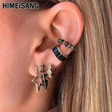 CZ Hoop Earrings Plated Piercing Ear Cuff Jewelry