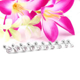 Stainless Steel Cubic Zirconia Stud Earring Set