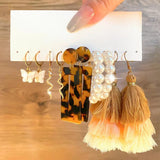 Crystal Mushroom Butterfly Earrings Set