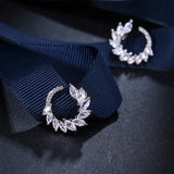 Semi Circular Teardrop Earrings Zirconia Wedding Jewelry Set