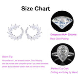 Semi Circular Teardrop Earrings Zirconia Wedding Jewelry Set