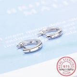 925 Silver U Shape CZ Small Hoop Earring for Women Top Jewelry Rose