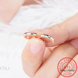 925 Silver U Shape CZ Small Hoop Earring for Women Top Jewelry Rose