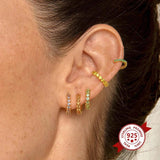 Colorful Zircon Hoop Earrings Women