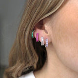 Colorful Zircon Hoop Earrings Women