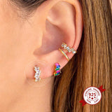 Colorful Zircon Hoop Earrings Women