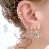 Colorful Zircon Hoop Earrings Women