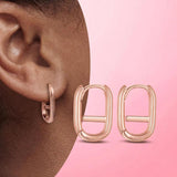 925 Silver & CZ Zircon Pave Heart Hoop Earrings for Women