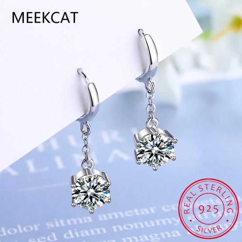 2ct Moissanite Drop Earrings S925 Sterling Silver