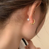 Bilandi 925 Silver Stud Earrings with Simulated Pearl