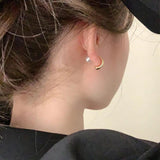 Bilandi 925 Silver Stud Earrings with Simulated Pearl