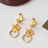 Hamsa Hand Evil Eye Hoop Earrings Stainless Steel Lucky Drop Earrings